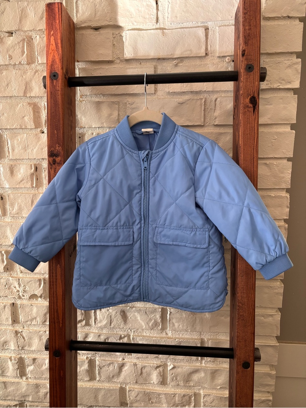 H&M Kids Light Blue Quilted Bomber Jacket